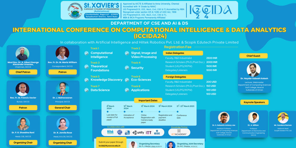 International Conference on Computational Intelligence and Data Analytics (ICCIDA 24)